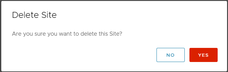Delete Site Confirmation